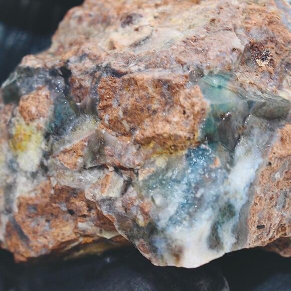 55.4g Rare Needles Blue Agate Slab Old Stock Chalcedony Natural Stone Cab Raw AZ